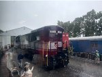 U34CH and other restored equipment viewed from the Hickory Creek Observation Car